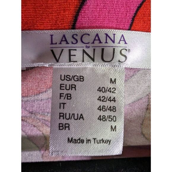 Lascana for Venus Large Printed Bell Sleeve Top Pink Multicolored Women's Medium - Picture 4 of 6
